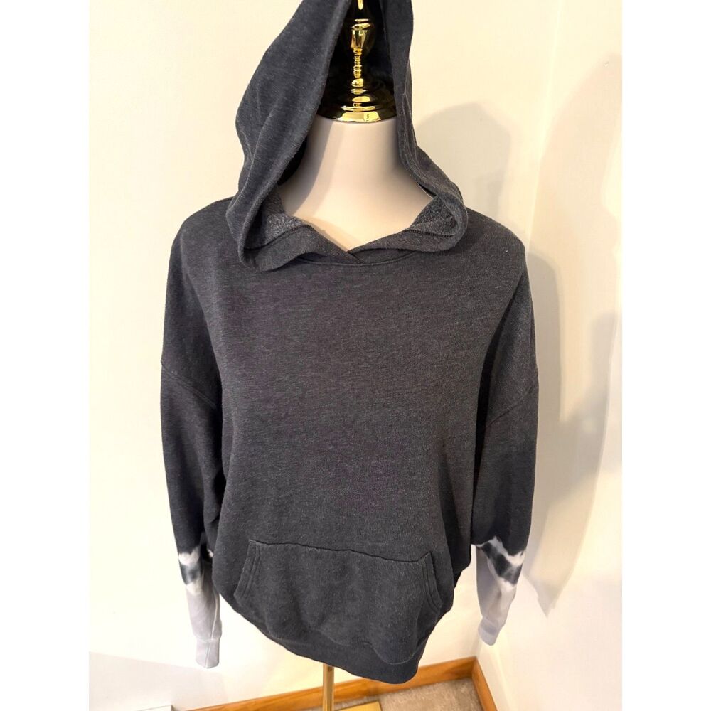PINK Victoria’s Secret Hoodie S Gray Tie Dye Sleeve Pullover Oversized Sweatshir